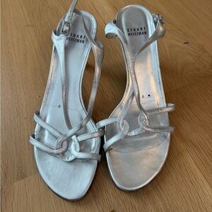 Stuart Weitzman Silver Women's Kitten Heels - Sz 8
